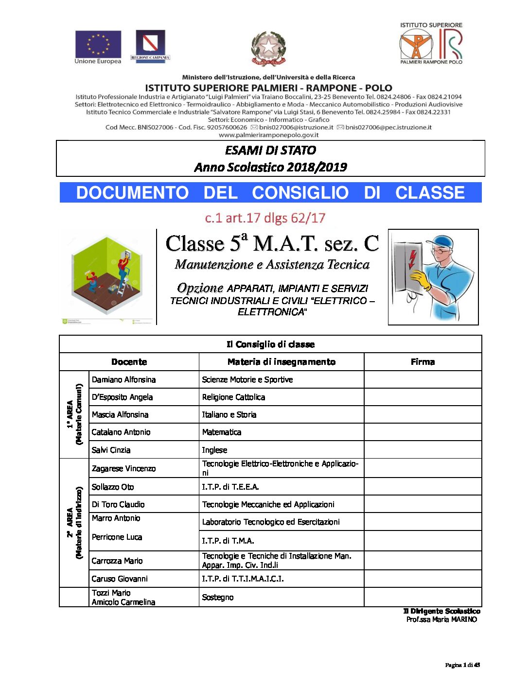 1819-5matC-Documento15Maggio